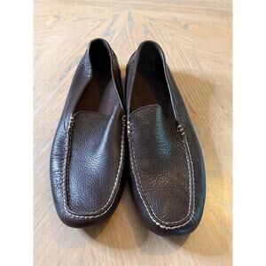 Polo Ralph Lauren Terence Venetian Pebbled Leather Driving Loafer chocolate 10.5
